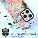 for iPhone 13 Pro Max Case, Coastal Life Pattern with Tropical Collage, Military-Grade Drop Protection, Pink Paradise Soft Slim TPU Protective Cover with Camera Protection for Women & Girls