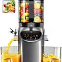 Juicer Machines with 6.5" Large Chute,4-in-1 Cold Press Juicer for Whole Vegetables Fruits,AC Motor,120oz Large Capacity, Makes Juice,Nut Milk & Sorbet,Premium Gray,Easy to Clean.(Advanced Space Gray)