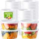 NEEBAKE 100 Set 8 oz Deli-Containers-with-Lids-Airtight-Plastic-Food-Storage-Containers-with-Lids-Soup-Slime-Overnight-Oat-To-Go-Containers