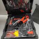 BOVONO 191 PCS Tool Set with Rolling Tool Box, Household Tool Kit with Plastic Trolley Case, Repair Mechanic Tool Sets Portable Hand Tool Set with Hammer Wrench for Home Men (Black)