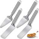 4 Pieces Pie Server Set Stainless Steel Pie Spatula Serrated Cake Cutter Slicer Cake Knife Gadgets with Comfortable Handle, for Cutting and Serving Desserts Brownies Pizza and Lasagna