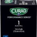 CURAD Performance Series Self-Adherent Athletic Wrap, Black, 3 inches x 5 yards, Compression Support for Sports Injuries, Joint Stability, and Muscle Recovery (1 Count (Pack of 1))
