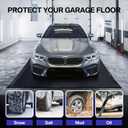 Waterproof Under Car Garage Floor Containment Mat with Squeegee for Snow Rain Mud Oil Protection 7'9" x 18'