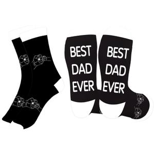 Fist Bump Gift for Dad - Father's Fathers Day for Dad Gifts,Dads Birthday Valentines Day Christmas Retirement Retired Gift from Daughter Son,Stocking Stuffers for Men,Worm Cosy Socks (One Size, Black)
