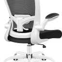 FelixKing Office Chair, Ergonomic Desk Chair Breathable Mesh Chairs Adjustable High Back Lumbar Support Flip-up Armrests, Executive Rolling Swivel Comfy Computer Chairs Home Office White