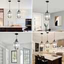 Modern Pendant Lights Kitchen Island 2 Pack Matte Black Pendant Lights Water Ripple Glass Square Pendant Lighting Over Island Hanging Pendant Light Fixtures for Kitchen Dining Room Hallway Foyer