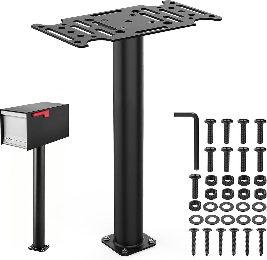 27" Mailbox Post with Mounting Bracket | Heavy Duty, In-Ground Post, For Outdoor Mailboxes, Compatible with Mail Boss, Architectural MAILBOXES, Gibraltar, hykolity