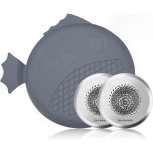 TRAPMATE Bathtub Stopper Drain Strainer Kit, Easy Clean Tub Shower Drain Hair Catcher, Anti-Clog Stainless Steel Sink Cover, Drain Protector for Bathroom Sink & Wash Basin (Patented Product) (Silver Silver Gray)
