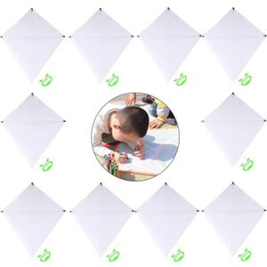 B Bangcool DIY Kids Kite Blank Kites Making Painting White Paper Blank Kites with Swivel Line for Kids Outdoor Park Beach Grassland Activities (10PCS)