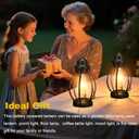 Battery-Powered LED Lanterns Vintage Lights for Camping, 2 Pack Rechargeable Lantern with Dimmerble Warm White Edison Bulb, Waterproof Hanging Light Table Lamp for Outdoor & Indoor Decorative