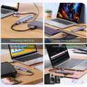 USB C Hub USB Hub 3.0, VIENON Aluminum 8 in 1 USB Extender with SD/TF Card Reader, 3.5mm Aux Headphone Jack for MacBook Pro Air and More PC/Laptop/Tablet Devices