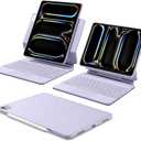 [Upgraded] ESR iPad Pro 13 Inch Case with Keyboard (M5/M4, 2025/2024), iPad Pro 13 Keyboard Case with Magnetic Stand, Portrait/Raised Modes for iPad Pro 13, Removable, Rebound 360 Series, Pirple
