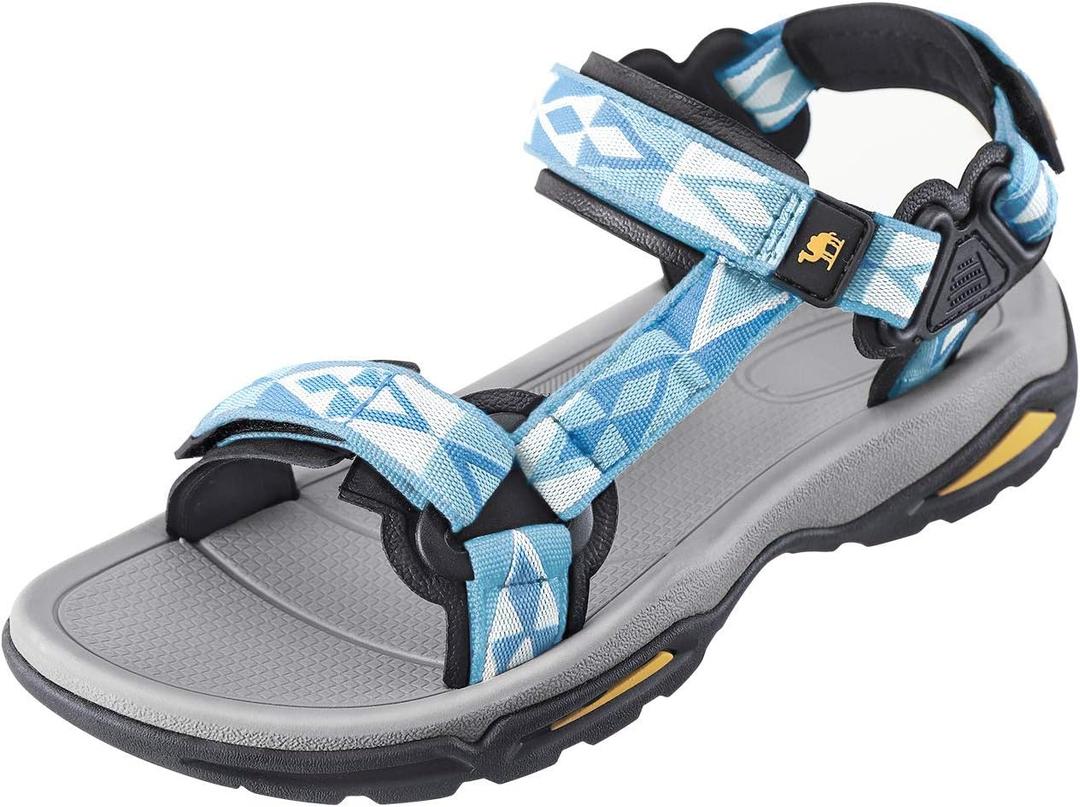 CAMEL CROWN Waterproof Hiking Sandals Women Arch Support Sport Comfortable Walking Water Sandals for Beach Travel Athletic (9, Blue New)