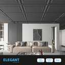 Art3d 12-Pack Drop Ceiling Tiles 2x4 Ft, PVC Decorative Ceiling Covering Panels for Basement Kitchen Bathroom, 24x48 Inch, Cover 96 Sq. Ft, Smooth Black