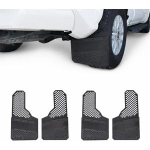 Mud Flaps for Pickup Trucks Heavy-Duty Accessories, Splash Guard, Fender Slush Guard for SUVs Vans, Universal All Weather Guardabarros para Auto Front & Rear, Impact-Resistant, 4PCS (Black)