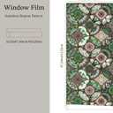 Frosted Glass Window Privacy Film Vintage Mandala, No Adhesive Static Bathroom Window Film Cling for Glass Window Door, Living Room, Pink Green Mandala Sticker 16.92"X47.24"