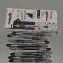 Pentel Sparkle Pop Metallic Gel Pen, (1.0mm) Bold Line, Black/Red Ink, Box of Pens (K91-DA)