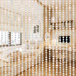 Boshen 2Panels Crystal Beaded Curtain 3FTx6.5FT Door Beads 36 Strands Clear Acrylic Beads Hanging Room Divider Crystal Iridescent Diamond Cut Curtain Doorway Curtain for Party Decor, 35.4"W x 78"L
