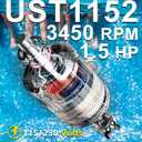 UST1152 Swimming Pool Pump Motor 1.5 Horsepower Up-Rated Pool Pump for Century Motor Replacement for Hayward/Super Pump/Super II and Jacuzzi