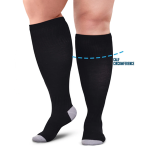 Doctor's Select 1Pair Plus Size Compression Socks Wide Calf - Up to 6XL | 20-30 mmHg Extra Wide Calf Compression Socks Women | Black Doctor's Select 1Pair Plus Size Compression Socks Wide Calf - Up to 6XL | 20-30 mmHg Extra Wide Calf Compression Socks Women | Black