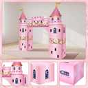 Pajean 9 Pcs Princess Party Decorations 43 x 60 Inch Pink Princess Cardboard Castle Playhouse Kit Floral Castle Fort Set Girl Birthday Centerpiece for Bridal Shower, Tea Party, Wedding Decor