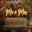 Mrs Neon LED Sign - Size:50x18.7cm - Custom Wedding Wall Neon Sign for Room Bedroom Hanging Neon Light Art Decoration Mrs Sign Personalised Gifts, 50cm