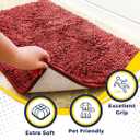 Muddy Mat® | Super Absorbent Door Mat Indoor, Microfiber Quick Dry Chenille Entryway Rug, Non-Slip Front Door Mat, Indoor Mats for Entryway, Machine Washable Pet Rug, Red 24" x 72"