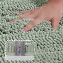 Turquoize Sage Green Bathroom Rugs Runner Extra Long 47 x 17 Large Bath Mat Plush Shaggy Chenille Bathroom Rug Non-Slip Bath Rug Runner Extra Soft & Absorbent Thick Floor Mats, Machine Washable, Sage