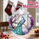 Christmas Ornaments: Stained Glass Ornament, Christmas Tree Ornament, Hanging Ornaments for Home Decor & Xmas Tree Decorations  Exquisite Holiday Decor, Gifts & Holiday Present - Peacock