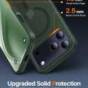 Magnetic for iPhone 17 Pro Case,[Anti-Slip][Compatible with MagSafe][Military Grade Drop Protection] Shockproof Protective Translucent Matte Phone Case for iPhone 17 Pro Case,Forest Green