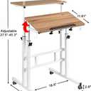 SIDUCAL Small Standing Desk, Portable Stand Up Desk, Height Adjustable Mobile Standing Table Converter with Wheels Computer Workstations, Rolling Laptop Cart for Stand or Sit, Vintage Oak, Standard