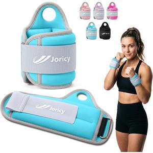 Wrist Weights with Thumb Loops Lock for Women Men 1 Pair 2 3 4 5 6 LBS Arm Weight Ankle Weights Weighted Gloves for Running Walking Jogging Physical Therapy Home Gym Fitness Workout Cardio Exercises