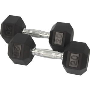FixtureDisplays® Rubber Dumbbell in Pair - with Metal Handles Pair of 2 20 lbs Dumbell 15189-NPF FixtureDisplays® Rubber Dumbbell in Pair - with Metal Handles Pair of 2 20 lbs Dumbell 15189-NPF