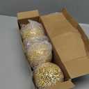 TOPZEA 3 Pack 4 Inch Gold Mosaic Glass Orbs, Decorative Balls Mosaic Spheres for Vase Fillers, Dinning & Coffee Table Centerpieces, Bowl Decor, Home & Christmas Decorations