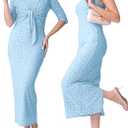 QUNISY 2 PCS Floral Strapless Dress Cardigan Set Long Bodycon Maxi Formal Dresses Boho Wedding Guest Cocktail Outfit Size L