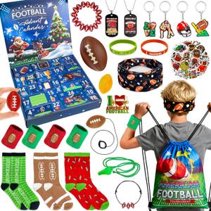 Sports Advent Calendar 2025, Football Advent Calendar for Boys Teens 24 Days Christmas Countdown Football Accessories & Treasure Xmas Christmas Surprises Gifts Goodie Bags Fillers for Boys