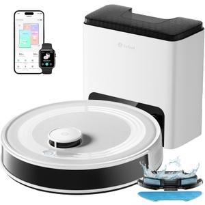 Lefant M2 Plus Robot Vacuum and Mop Combo,190 PSD Obstacle Avoidance,LIDAR Navigation,40-Day Capacity,Powerful Suction,Perfect for Pet Hair,140 Min Runtime, WiFi/App/Alexa (White)