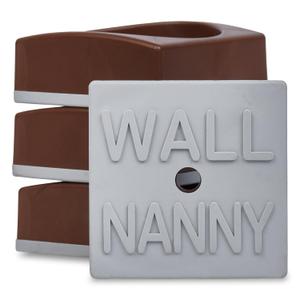 Wall Nanny Mini (4 Pack - Made in USA) Smallest Low-Profile Wall Protector for Baby Gates - Perfect in Doorways - Best Saver Cups Guard Trim & Paint for Child Dog Pet & Safety Pressure Gate (Brown)