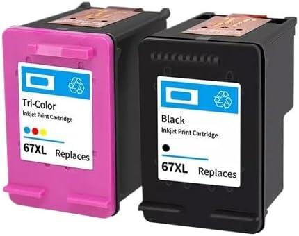 67XL Ink Cartridge Compatible with 67 Compatible with Pro 6400 Series Deskjet 1200 Printer(1BK and 1COLOR)