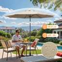 Ariiles 9ft Outdoor Patio Umbrella, Table Umbrellas with Steel Ribs, Push Button Tilt & Crank, Market Umbrella for Backyard & Pool, Beige