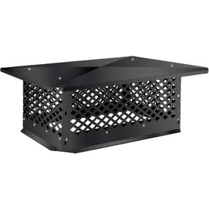 BUYYAH Chimney Cap 13" x 17", Chimney Cover, Bottom Installation Method Adjustable to Fit Outside Existing Clay Flue Tile Dimensions, Black