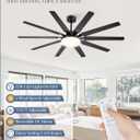 Fanbulous 65 inch Large Ceiling Fans with Lights and Remote, Outdoor Black Ceiling Fan with 10 Blades, 32W LED light 3 CCT, 6 Speed Reversible Quiet DC Motor, Modern Ceiling Fan for Living Room Patio