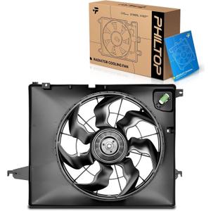 PHILTOP 621493 Radiator Cooling Fan Assembly, Compatible with 2011-2013 Sorento, 2010-2012 Santa Fe, Replace # 621493, 253801U201, 253801U200, 253801U100
