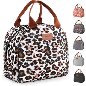 EASYFUN Lunch Bag for Women & Men, Adult Insulated Leakproof Lunch Box Bags with Large Capacity, Cooler Tote Bag for Work/Travel/Office/Outdoor (Panther Brown)