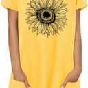 KISSMODA Woman Lightweight Dress with Hood Short Summer Pullovers with Pockets Long Tunics Top for Leggings (M)