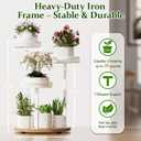 Tall Plant Stand Indoor Outdoor, Corner 3 Tier Metal Flower Pot Stands,Heavy Duty Plant Shelf for Living Room Bedroom Balcony