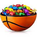 Reallnaive 1 Pcs Basketball Shaped Snack Bowl Basketball Serving Tray Reusable Charcuterie Bowl Resin Appetizer Serving Dish for Candy Chip Popcorn Sport Birthday Party Decoration Tailgate Dinner, 7.87 x 5.91 x 3.54 inches