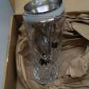 Glass Cocktail Shaker, 18.5oz Cutting Design Glass - Exquisite Martini Shaker for Elevated Mixology. Perfect for Crafting Artisan Cocktails, Martinis (Set of 1xShaker & 1xSilver Pourer)