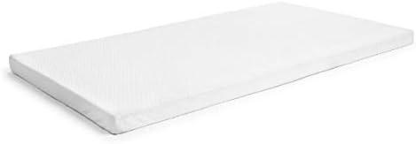 Milliard 2-Inch Ventilated Memory Foam Crib and Toddler Bed Mattress Topper with Removable Waterproof 65-Percent Cotton Non-Slip Cover - 52" x 27" x 2" White
