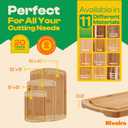 Riveira Two Tone Bamboo Wood Cutting Board  Versatile And Durable: Set Of 3 Pcs Rectangular Wooden Cutting Board  Natural Wooden Cutting Boards For Kitchen  Complete Bamboo Wooden Chopping Board